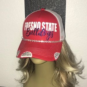 FRESNO STATE Bulldogs rhinestone glitter hat cap!✨